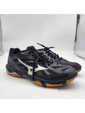Mizuno Shoes Womens 8 Wave Hurricane 2 Volleyball Sneakers Black White Lace Up